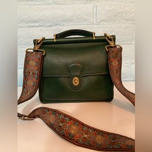 Vintage Coach Willis Bottle Green Bag Handbag Satchel Purse